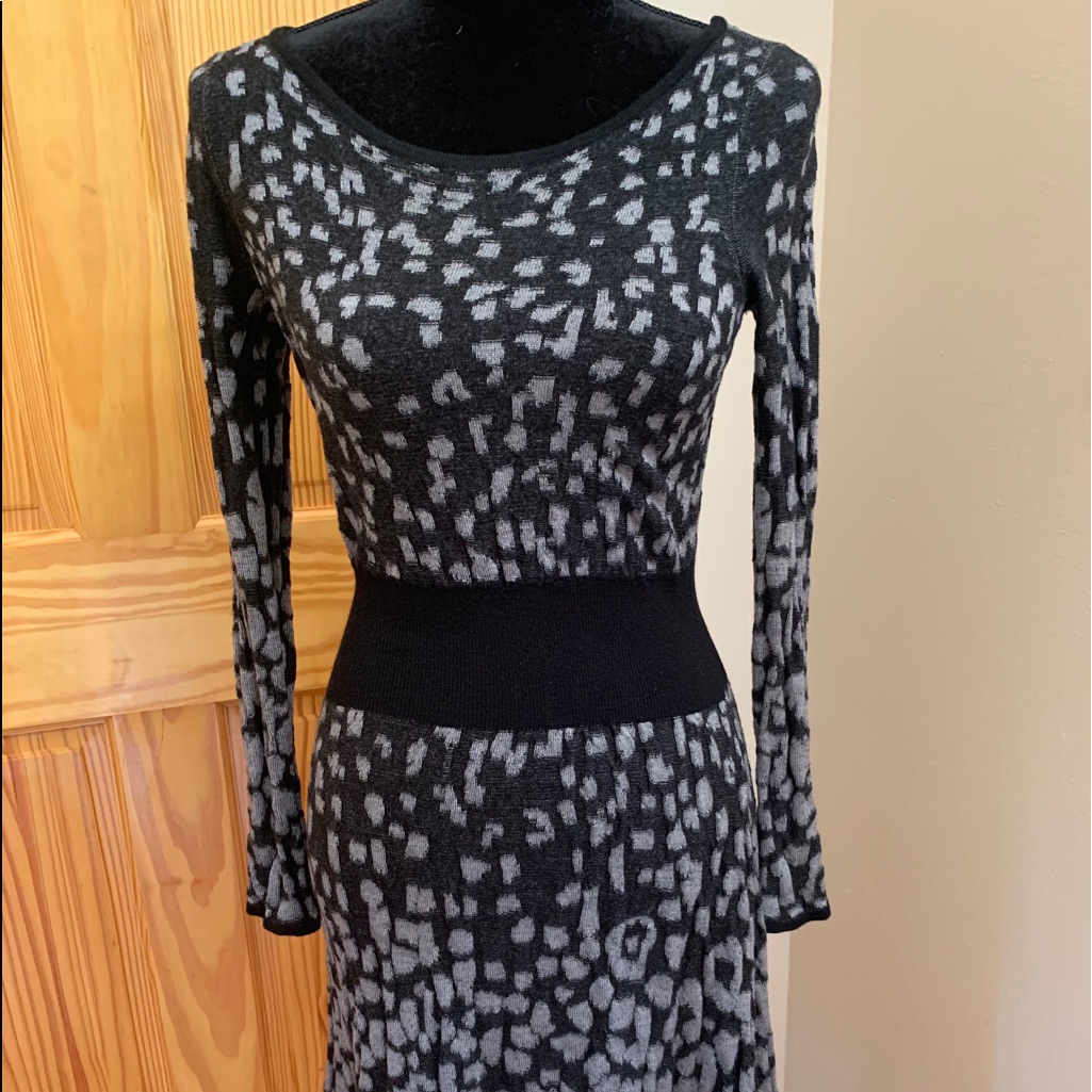Armani Exchange Wool Dress Black/Grey Sz S/M